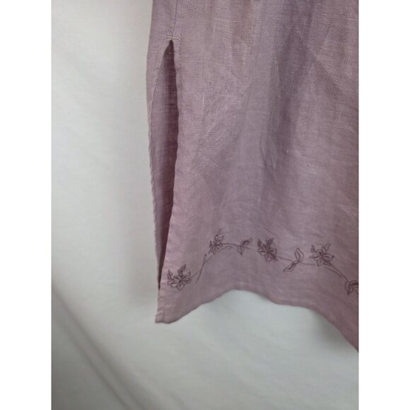J.Jill Womens Outfit Size XL Missy Purple Linen Long Sleeve Top & Skirt Set - Picture 14 of 16